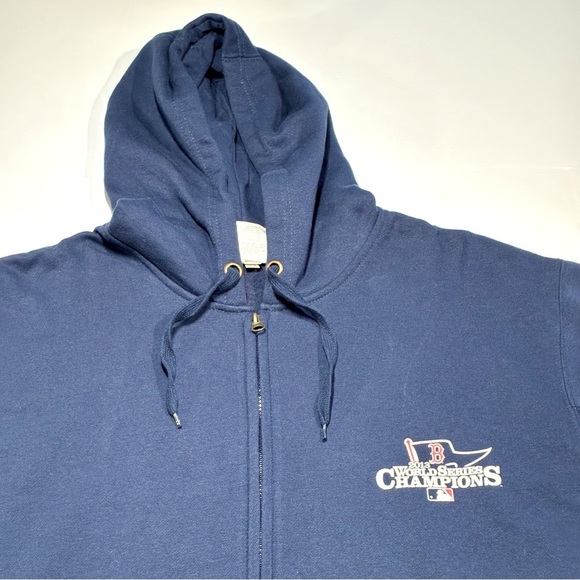 Majestic Vtg Boston Red Sox 2013 World Series Full Zip Jacket Blue Size Mens XL - Picture 2 of 10